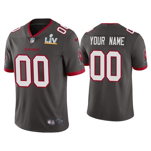 Men's Tampa Bay Buccaneers ACTIVE PLAYER Custom Grey 2021 Super Bowl LV Limited Stitched NFL Jersey (Check description if you want Women or Youth size)
